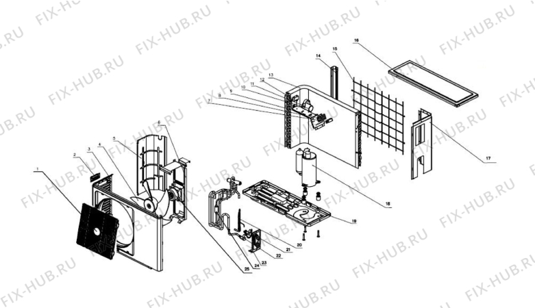 Взрыв-схема кондиционера Beko BEKO BKX180/BKX181 (8962383200) - BKX181